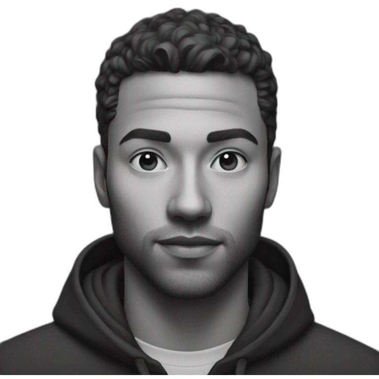 realist gigachad black and white emoji