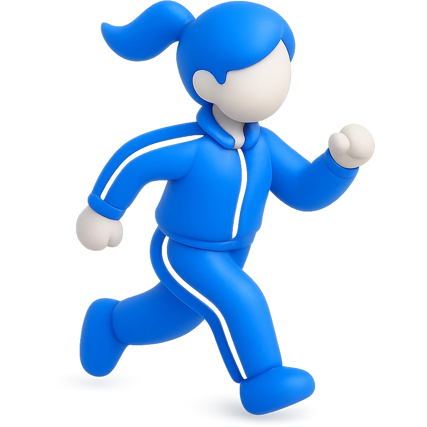 sport girl, wearing a blue tracksuit emoji