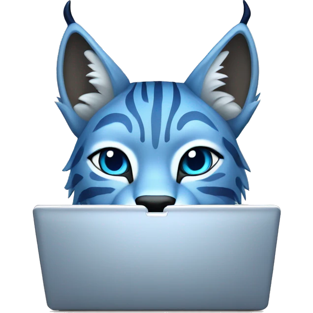 A blue lynx with a laptop emoji