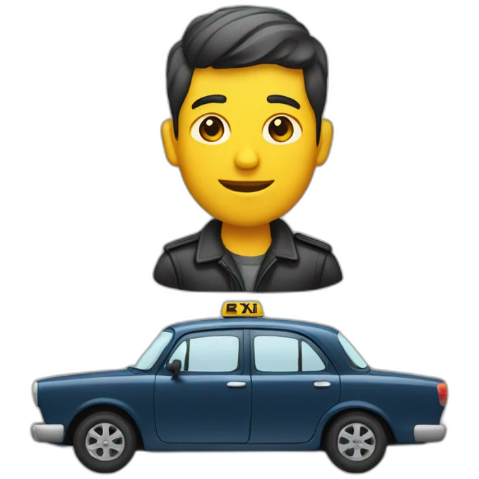 taxista con coche emoji