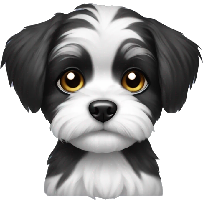 Black and white shorkie puppy emoji