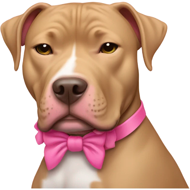 Tan pitbull sleeping pink bow collar emoji