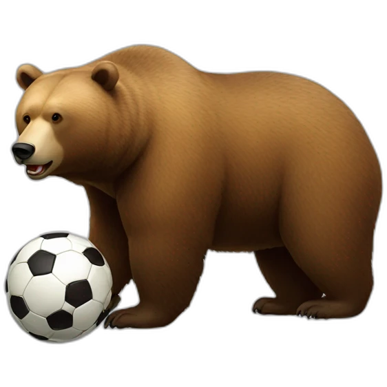 animal big fat bear soccer player emoji