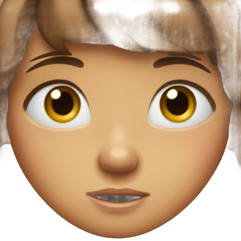 Brown haired Girl covering mouth surprised  emoji