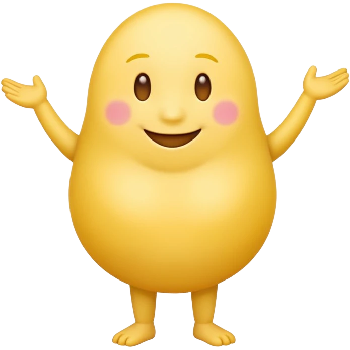 noseless yellow smiling emoji with tits, full body emoji