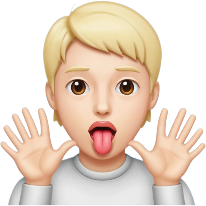 tounge sticking out with hands on the side emoji