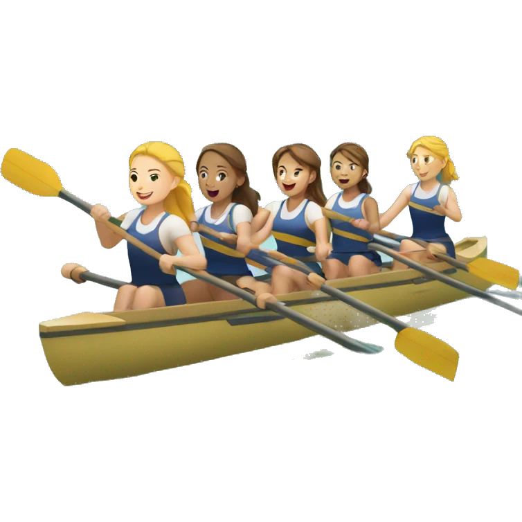 girls rowing team on a boat emoji
