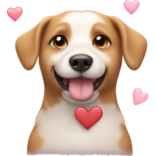Dog with hearts  emoji