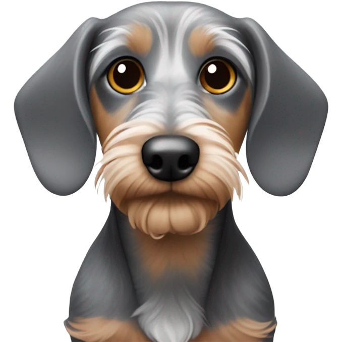 Grey and white dachshund wirehaired emoji