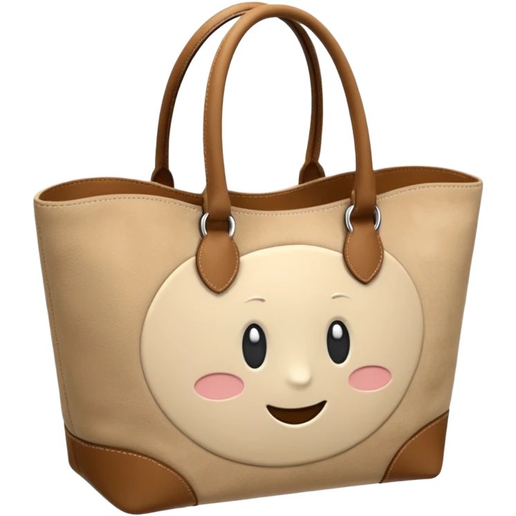Beige suede tote bag emoji