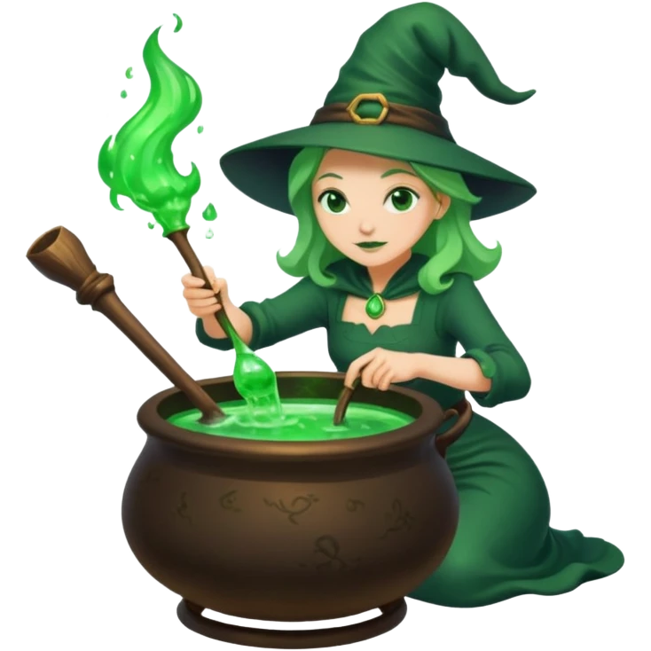 green witch cooking potion emoji