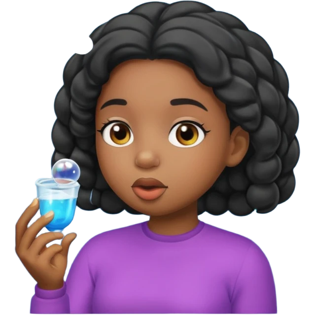 Bubble Blowing black girl emoji