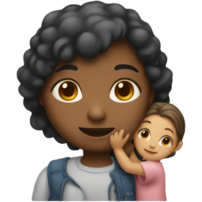 a girl holding someone of hers emoji