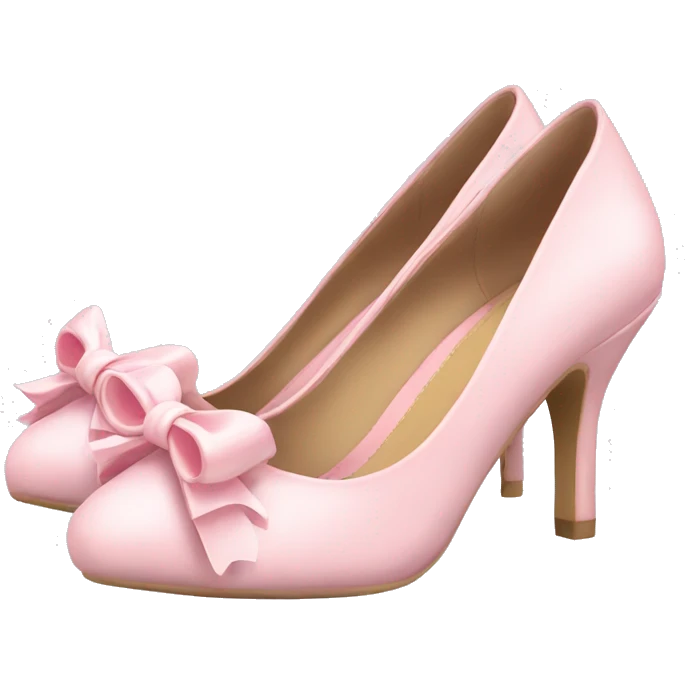 Light pink kitten heels with bows emoji