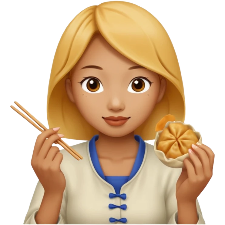 dumpling eat ginger woman emoji