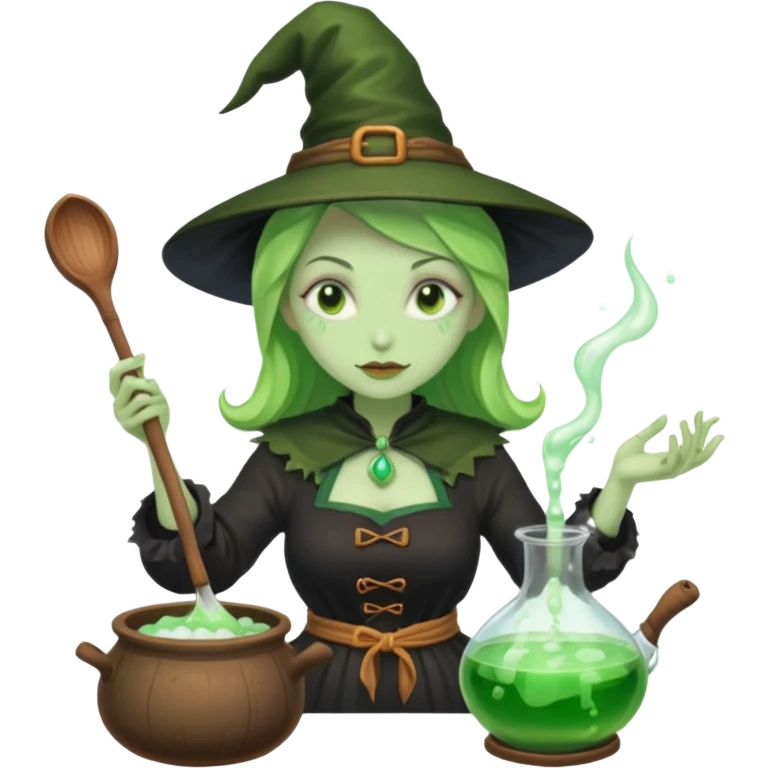 green witch cooking potion emoji