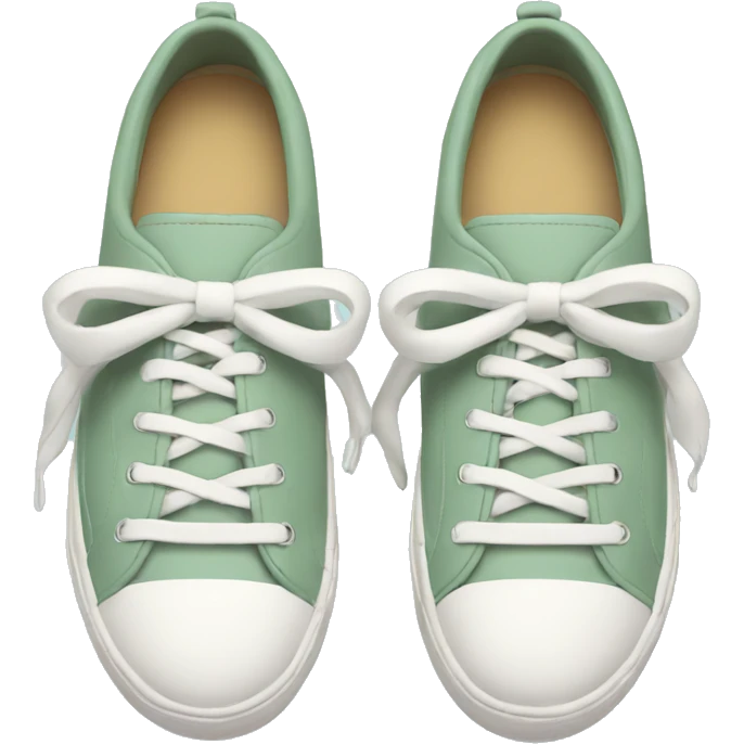 Sage sneakers shoes with lace bow emoji