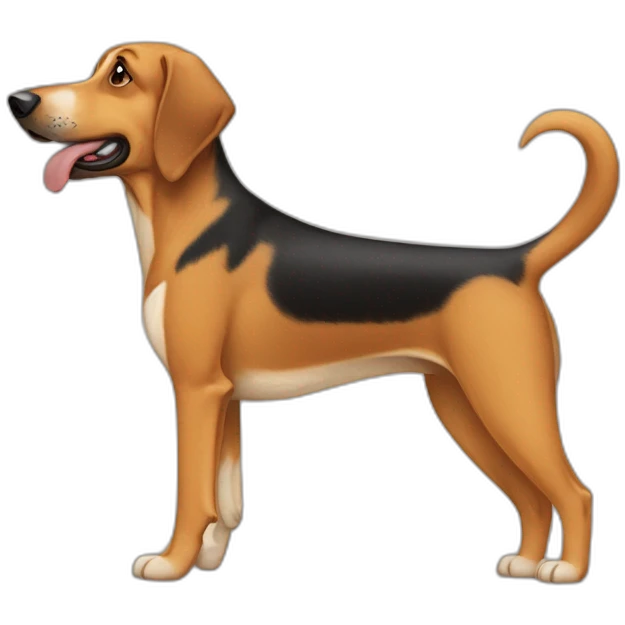 coonhound and German shepherd mix dog walking emoji