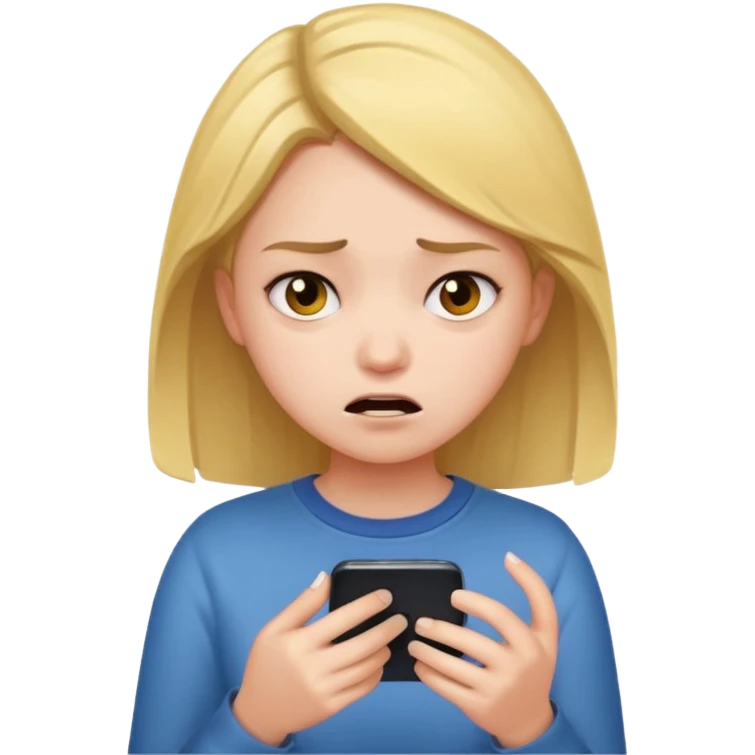 dramatic teenager holding a phone emoji