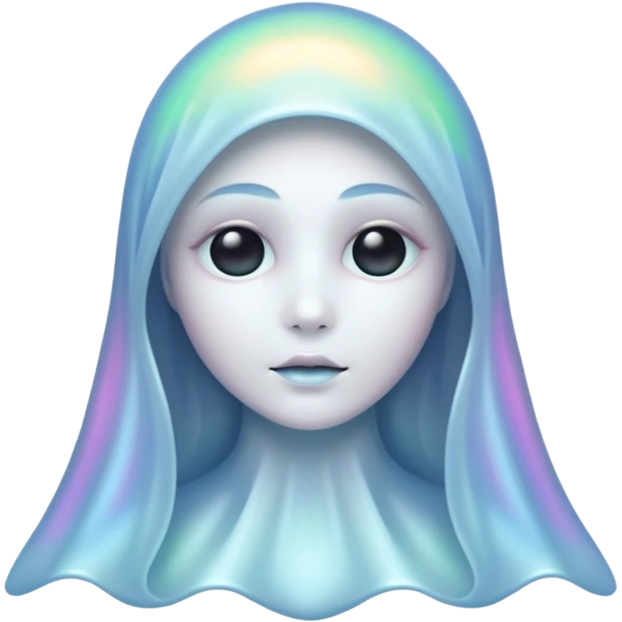 Holographic chrome ghost emoji