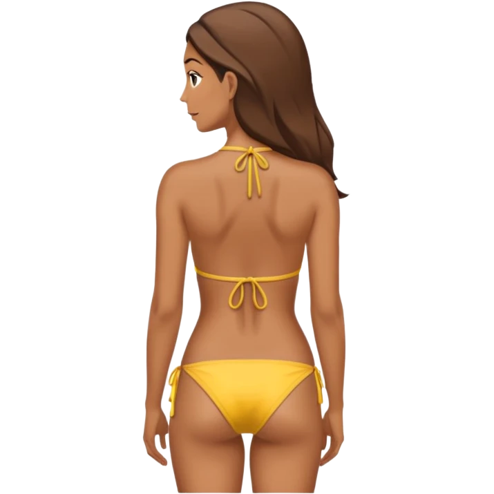 una donna con un bikini che mostra la schiena emoji