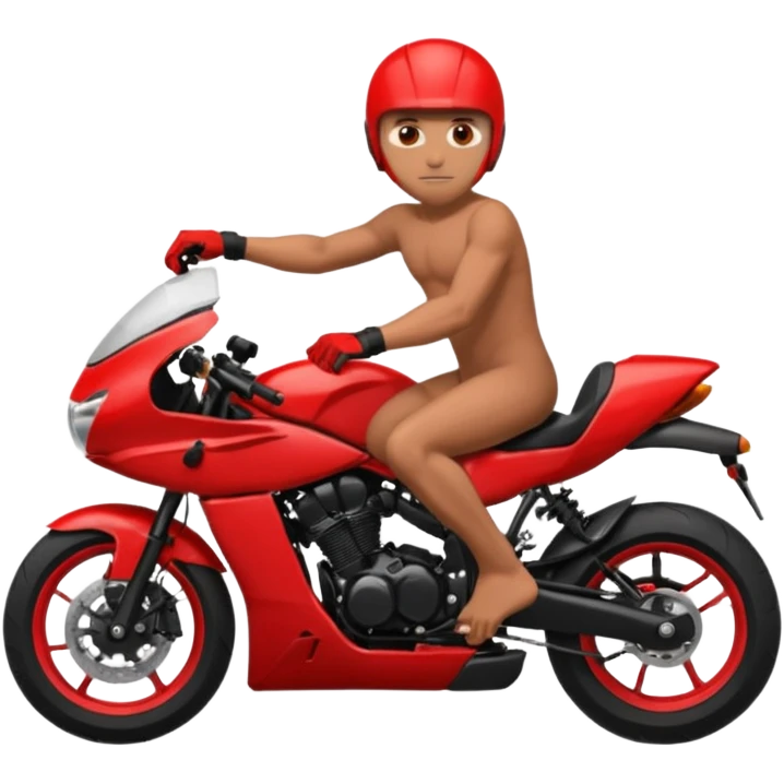 naked man riding sport motorcycle emoji