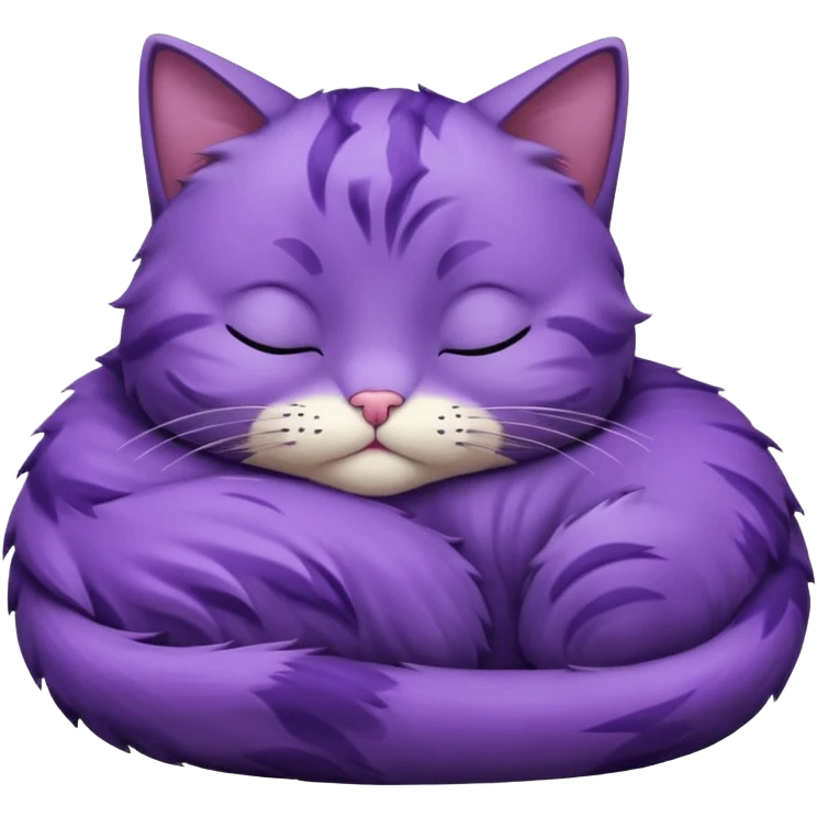 Un gato morado que este durmiendo con los ojos cerrados emoji