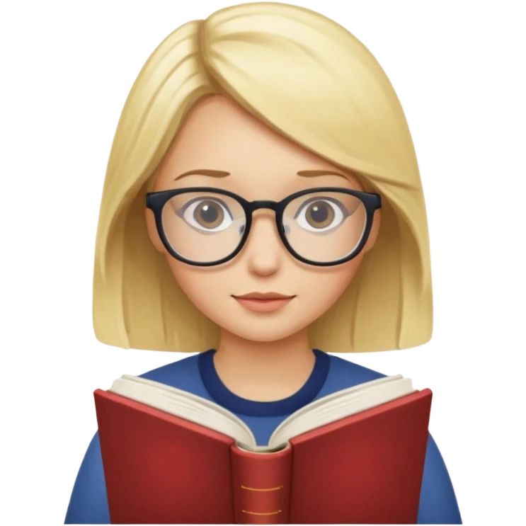 blonde girl with glasses reading emoji