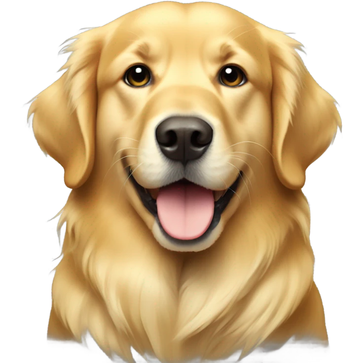 Golden retriever with a banana emoji