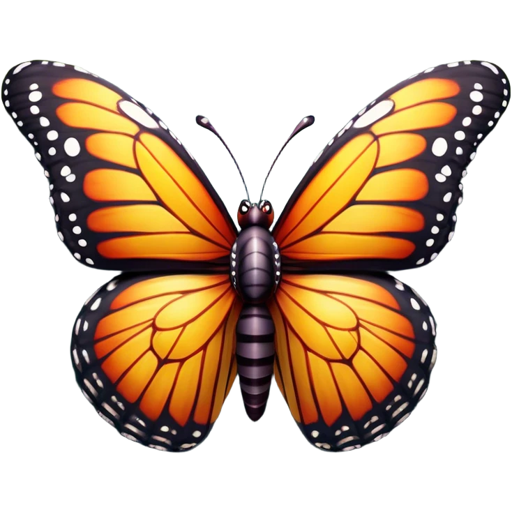 Cinematic Realistic Comical monarch Butterfly Portrait Emoji, Head tilted dramatically with an exaggeratedly amused expression, featuring striking, vividly detailed ruby wings with bold, playful patterns and wide, expressive eyes brimming with humorous disbelief, rendered with lifelike texture and vibrant natural hues, high shine, dramatic yet playful, styled with an air of cheeky garden mischief, soft glowing outline, capturing the essence of a spirited and over‐the‐top red butterfly that looks ready to flutter its way into viral fame! emoji