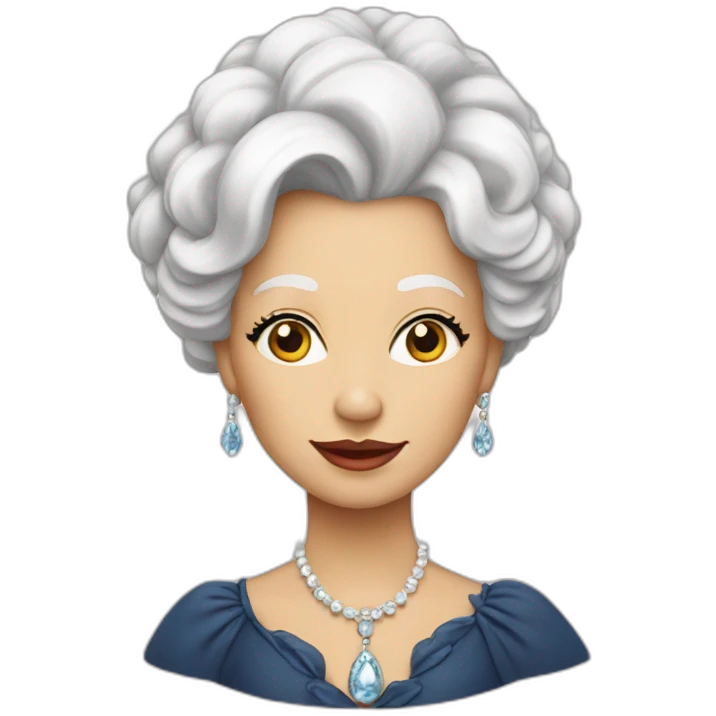 Dame fancy âgée blanche emoji