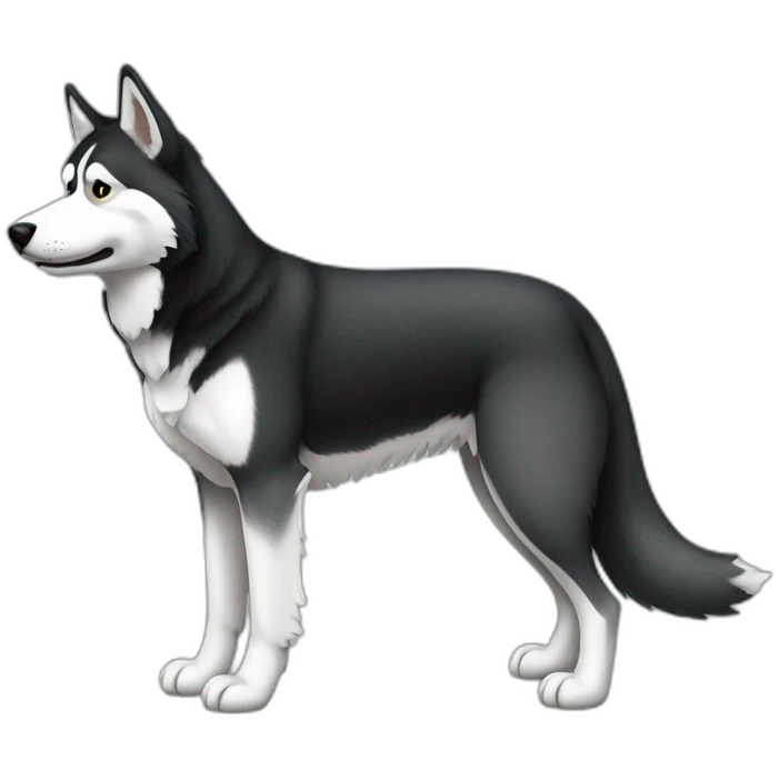 huskie sit full body emoji