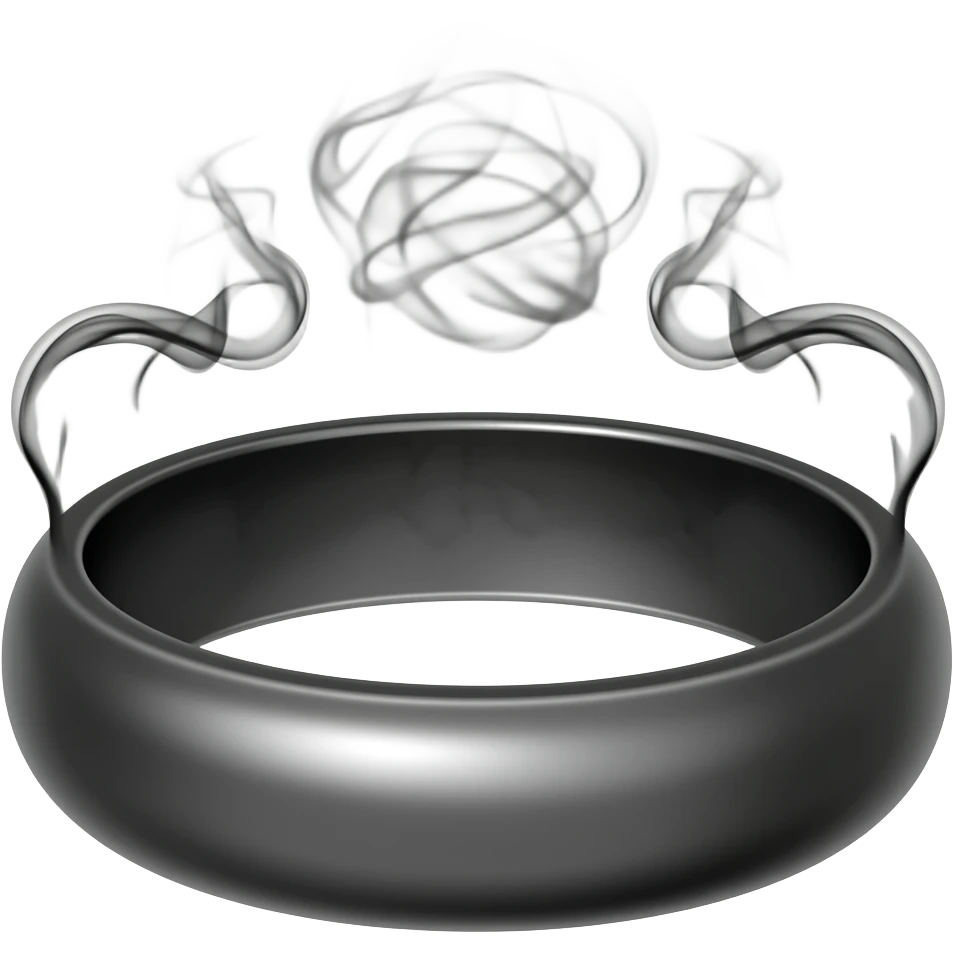 a black power ring and some black smoke is coming from it emoji