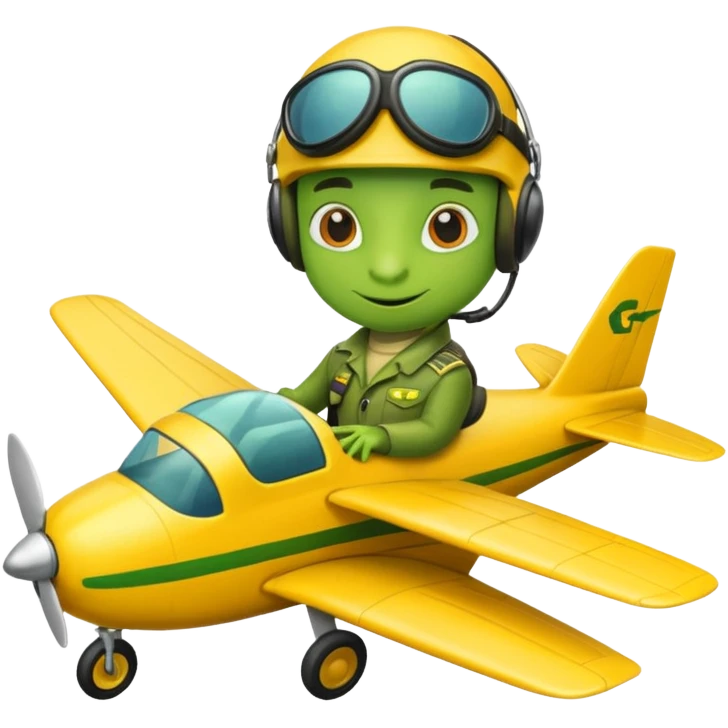 gecko pilot riding yellow plane emoji