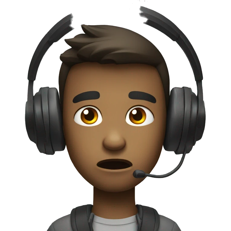 angry boy with headset on emoji