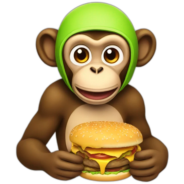 monkey eating burger emoji