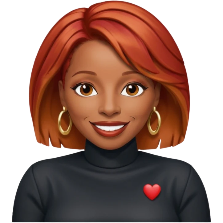 Mary J Blige with red hair emoji