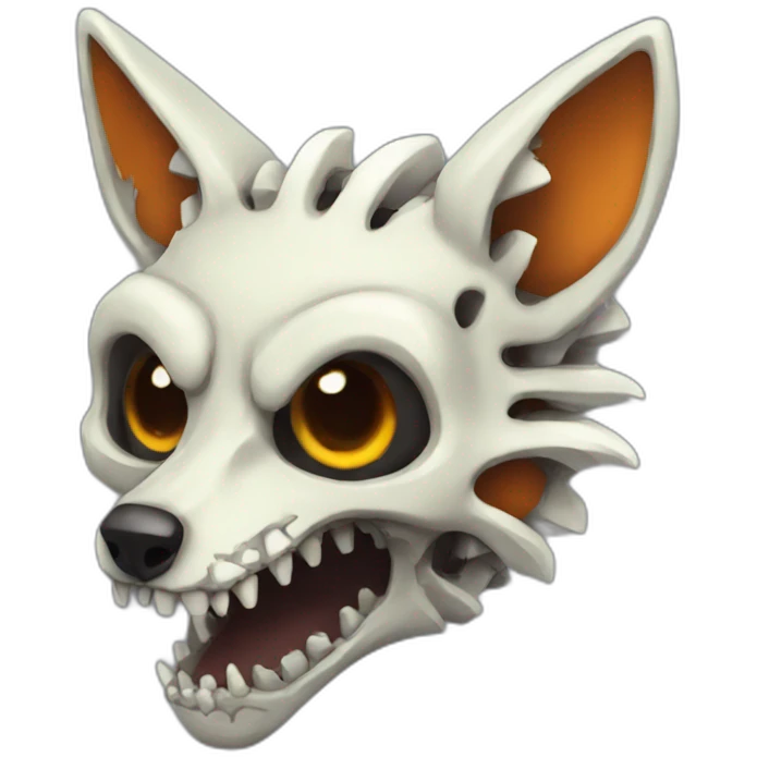 Zombie skeleton fox emoji