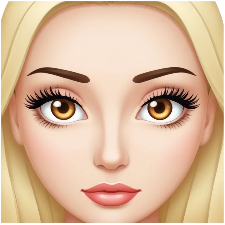 Mulher com unhas postiças e grande pestanas emoji