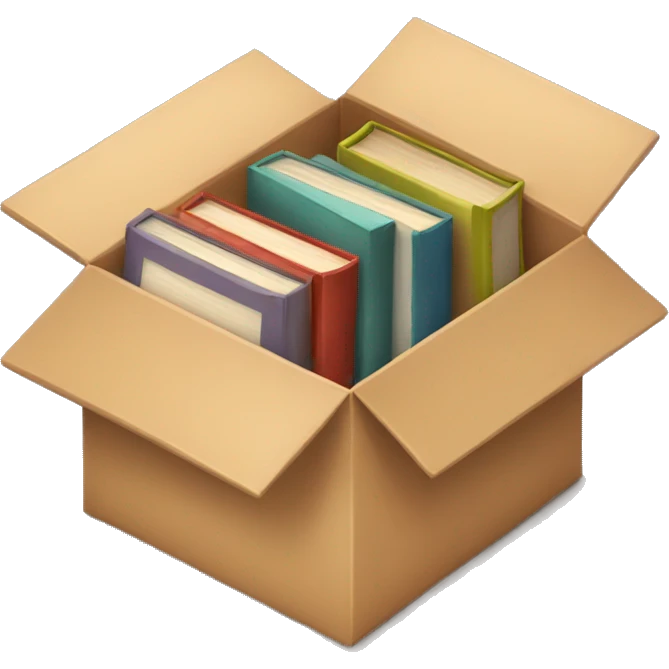 open box with books inside emoji