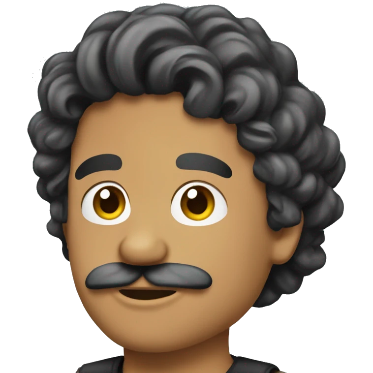 Chico moreno con cabello negro ondulado emoji