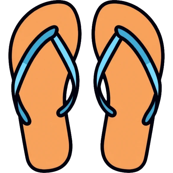 simple brown beach flip flops icon emoji