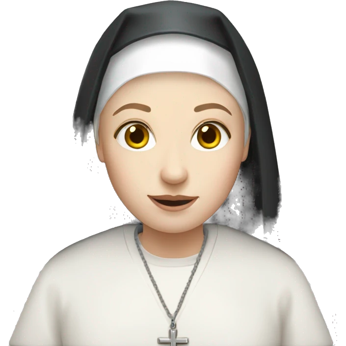 Nun with pale skin emoji
