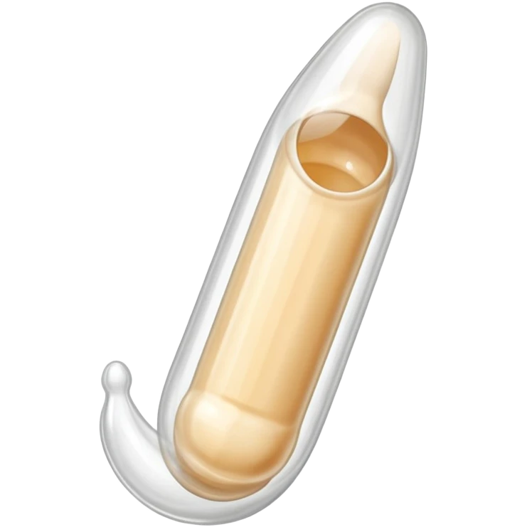 white transparent condom fully covering skin colored  penis shaft, no face emoji