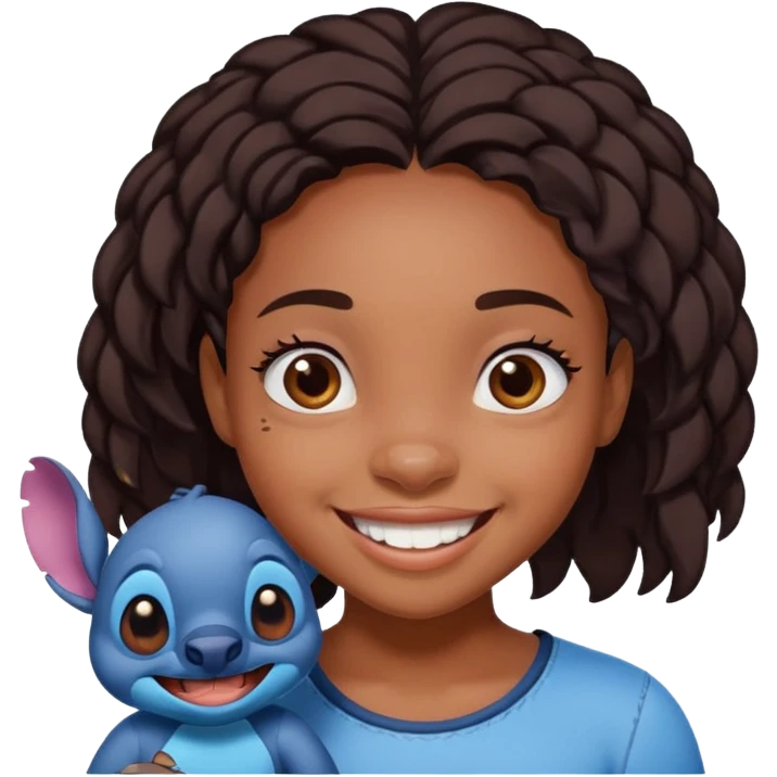 stitch from lilo and stich and black girl  emoji
