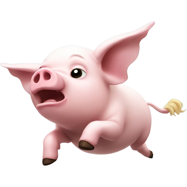 Flying pig falling to death emoji