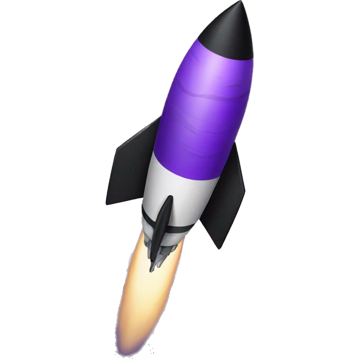 purple and black rocket emoji