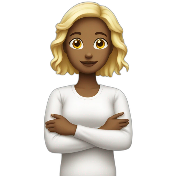 Folded arms girl white emoji