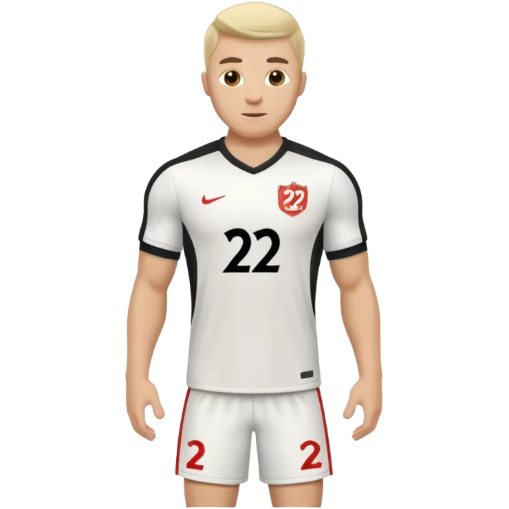 White soccer jersey turn around with number 22 and my name RONIHO emoji