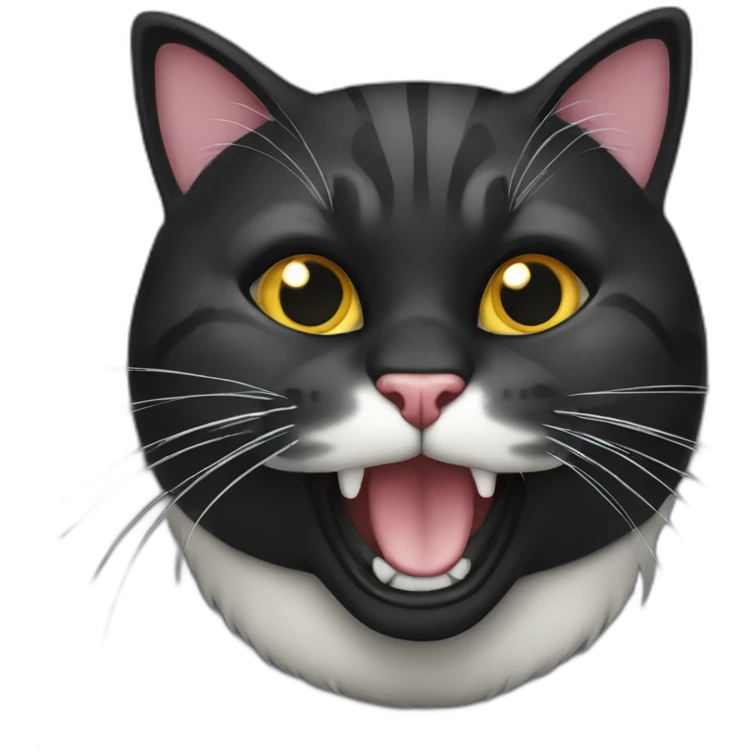 cat-black-chubby-hissing emoji